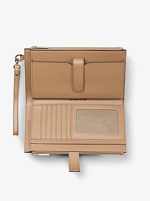 Jet Set Travel Large Printed Signature Logo Wristlet Wallet
