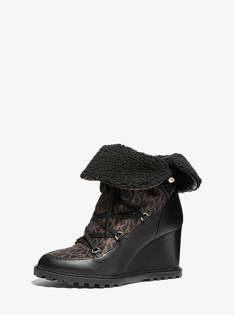 Blakely Signature Logo and Leather Ankle Boot