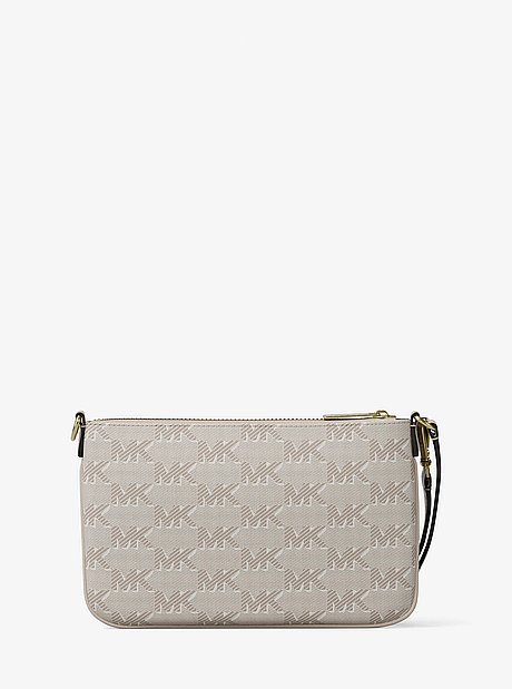 Jet Set Travel Small Logo Jacquard Wristlet