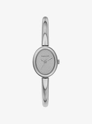 Petite Maude Rose Silver-Tone Bangle Watch
