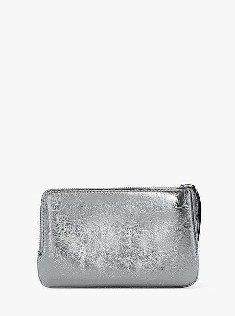 Bolso de pulsera Jet Set Travel peque&ntilde;o con acabado metalizado craquelado