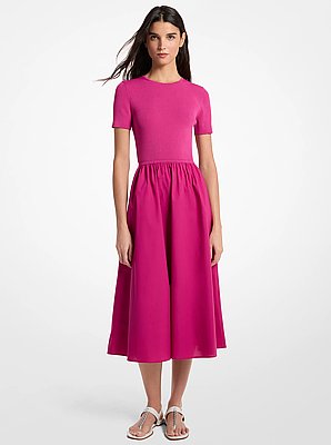 Viscose Blend Midi Dress