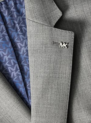 Blazer &agrave; coupe ajust&eacute;e en flanelle de laine m&eacute;lang&eacute;e