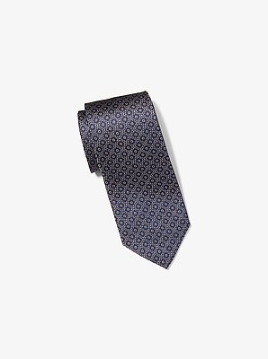 Floral Print Silk Tie