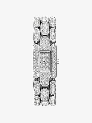 Mini Hally Pav&eacute; Silver-Tone Watch