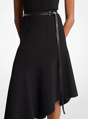 Carolyn Crocodile Embossed Leather Belt