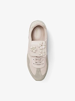 Essex Embellished Mixed-Media Trainer