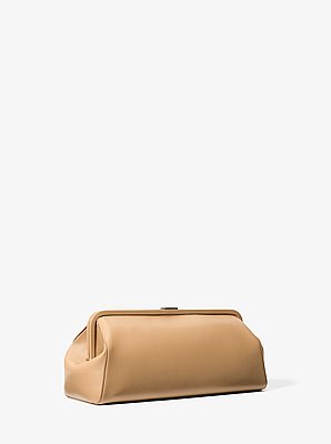 Angelica Large Leather Frame Clutch