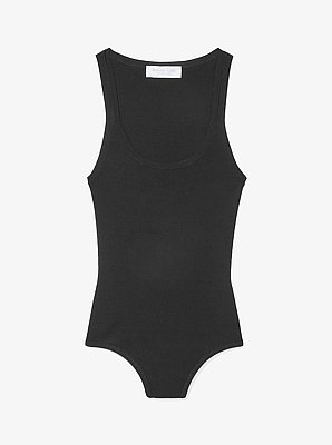 Ribbed Stretch Viscose Tank Top Bodysuit