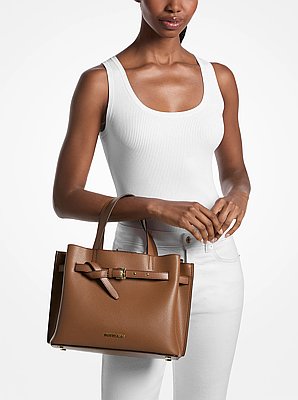 Emilia Medium Pebbled Leather Satchel