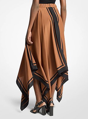 Silk Crepe De Chine Scarf Skirt