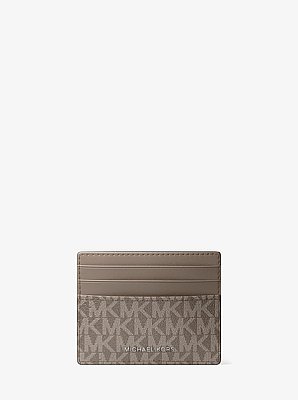 Pebbled Leather Billfold Wallet and Signature Logo Card Case Gift Set
