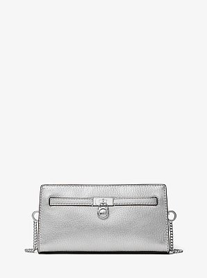 Tr&egrave;s petit sac &agrave; bandouli&egrave;re Hamilton Moderne convertible en cuir m&eacute;tallis&eacute;