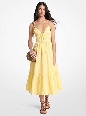 Cotton Poplin Midi Dress