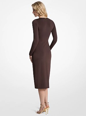 Ruched Stretch Matte Jersey Dress