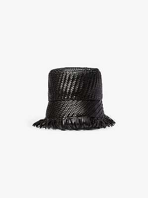 Hand-Woven Leather Bucket Hat