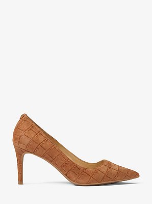 Alina Flex Crocodile Embossed Suede Pump