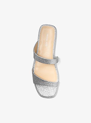 Jaida Glitter Embellished Leather Sandal
