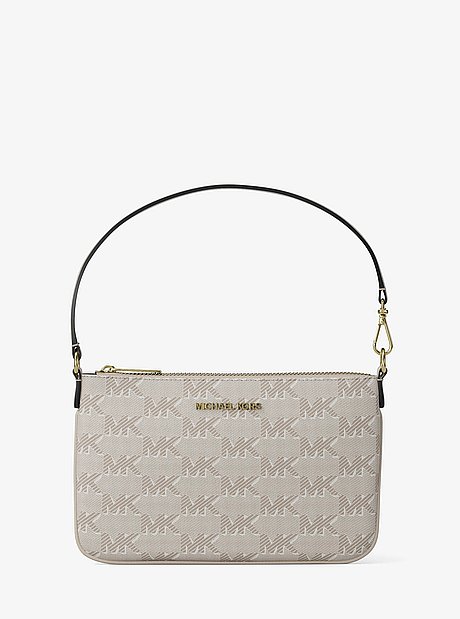 Jet Set Travel Small Logo Jacquard Wristlet