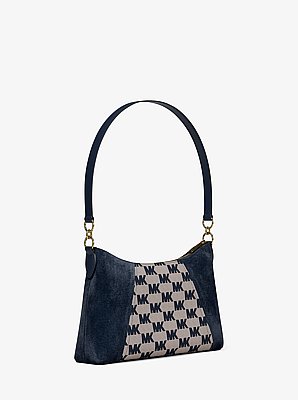Sienna Medium Logo Jacquard and Suede Convertible Crossbody Bag