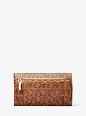 Billetera Jet Set grande de tres pliegues con logotipo exclusivo