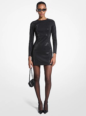 Embellished Scuba Mini Dress