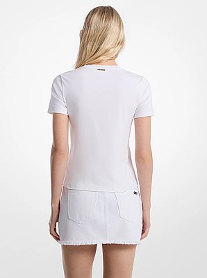 Camiseta de mezcla de algod&oacute;n con logotipo adornado
