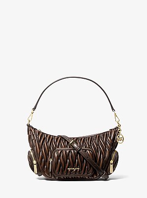 Petit sac &agrave; &eacute;paule convertible Merritt matelass&eacute; et bruni
