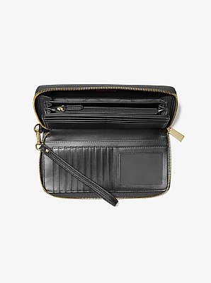Grand portefeuille continental Jet Set Travel en cuir grain&eacute;