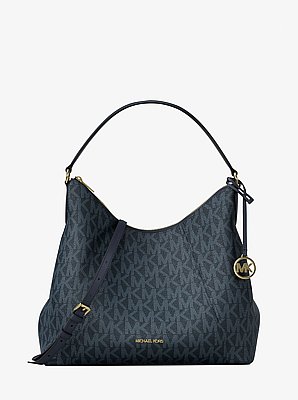 Wandelbare Schultertasche Sienna Large mit Signature-Logomuster