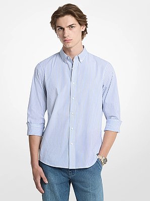 Camisa de algod&oacute;n el&aacute;stico a rayas