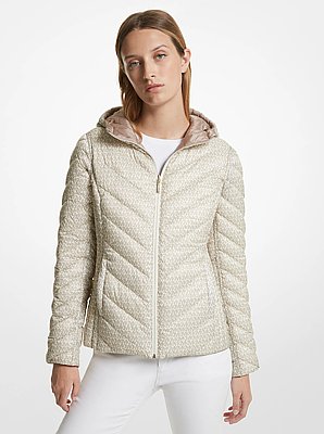 Reversible Quilted Nylon Signature Logo Packable Puffer Jacket