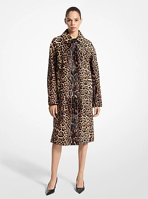 Jaguar Print Calf Hair Balmacaan