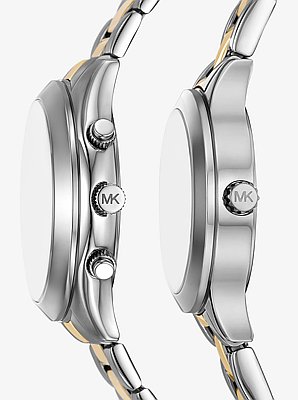 Set de relojes Aspyn para &eacute;l y para ella en dos tonos