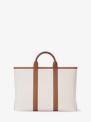 Cooper Medium Pebbled Leather and Signature Logo Tote Bag
