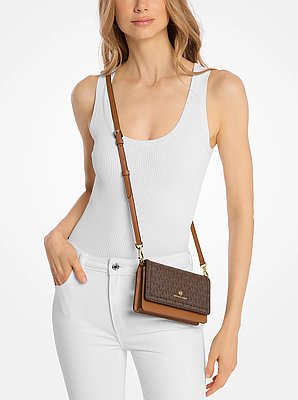 Bandolera Jet Set peque&ntilde;a para smartphone, convertible con logotipo