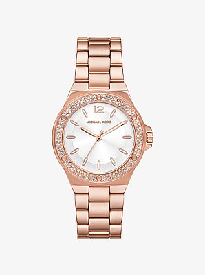 Lennox Pav&eacute; Rose Gold-Tone Watch