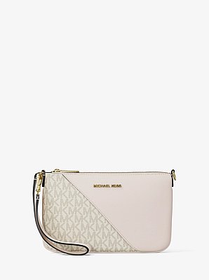 Jet Set Travel Small Signature Logo and Smooth Wristlet