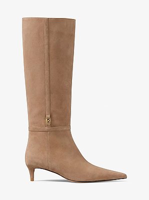 Botte &agrave; talon bobine Nalia en microsu&egrave;de de polyester