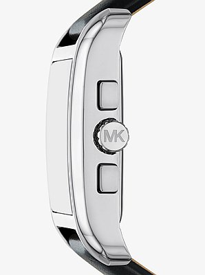 Montre Monroe en cuir de ton argent