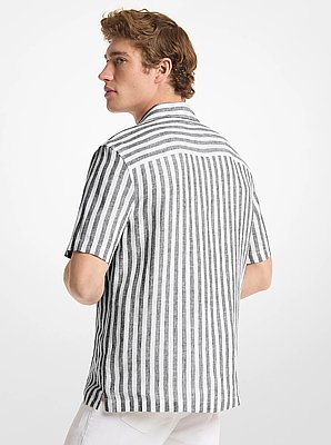 Chemise Camp en lin &agrave; rayures