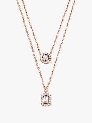 Precious Metal-Plated Double Layered Necklace
