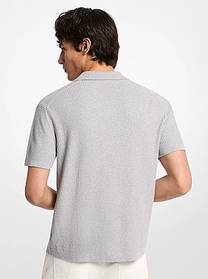 Ribbed Cotton Polo Shirt