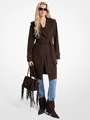 Suede Trench Coat