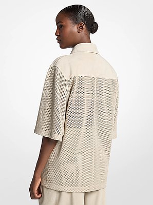 Perforated Suede Safari Shirt