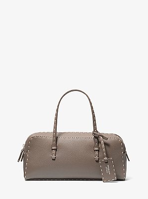 Roberta Hand-Stitched Pebbled Leather Satchel