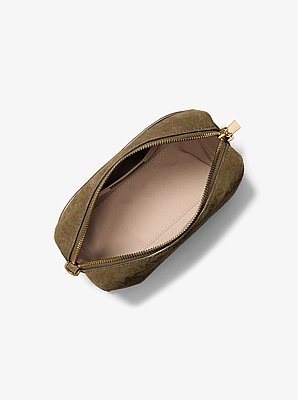Petit sac &agrave; bandouli&egrave;re convertible Bryant en daim &agrave; logo en relief
