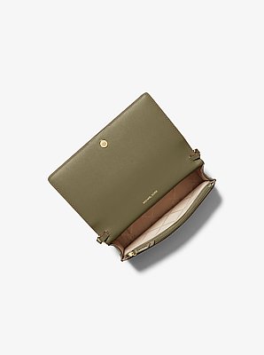 Jet Set Medium Pebbled Leather Front-Flap Crossbody Bag