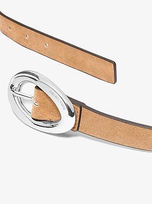 Ceinture en daim &agrave; boucle ovale