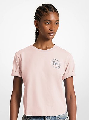 Camiseta de algod&oacute;n org&aacute;nico adornada con logotipo